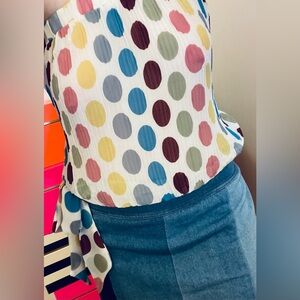 Vintage gem from the early 2000s, XS polka dot top bought in Boston.